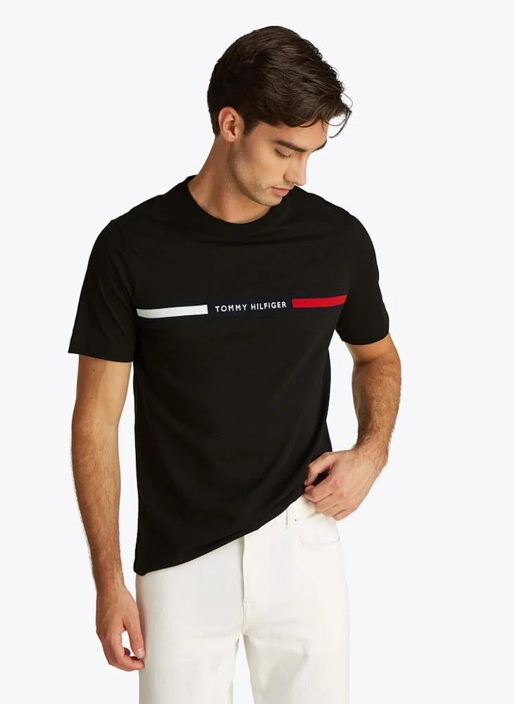 TOMMY HILFIGER Logo Embroidery Insert Jersey T-Shirt